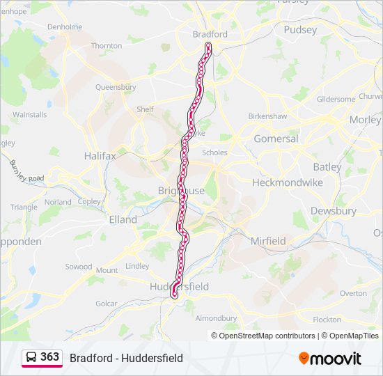 363 bus Line Map