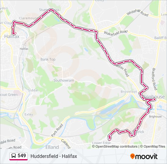 549 bus Line Map