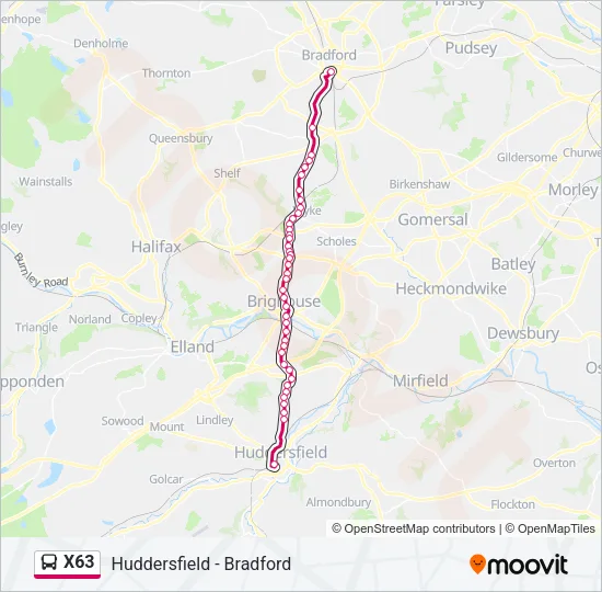 X63 Bus Line Map