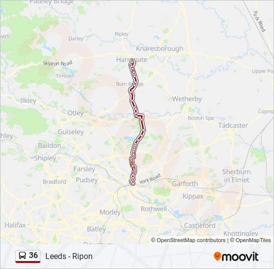 Bus 36 Route Map 36 Route: Schedules, Stops & Maps - Harrogate (Updated)