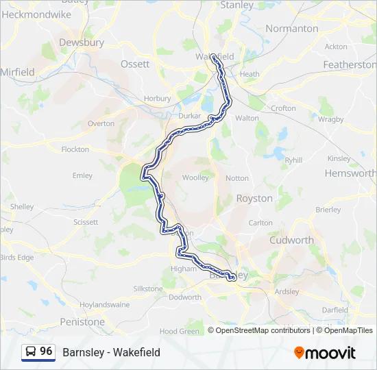 96 Bus Line Map