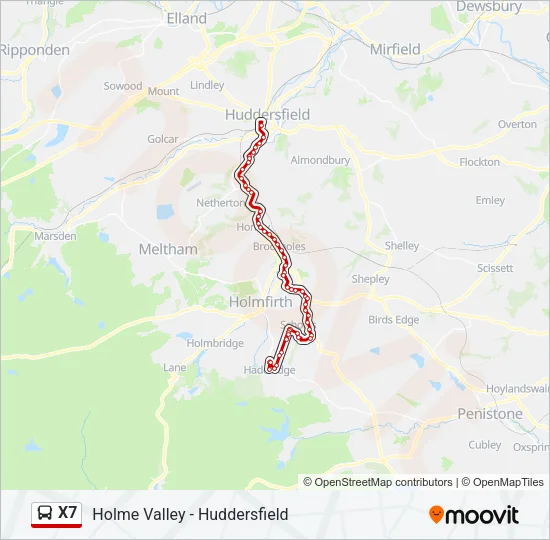 X7 Bus Line Map