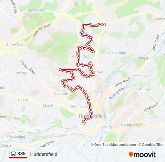 385 Bus Line Map
