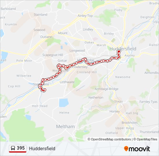 395 Bus Line Map