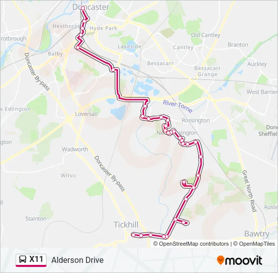 X11 Bus Line Map