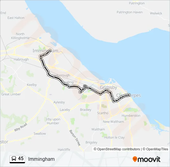 45 Bus Line Map