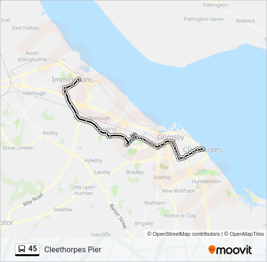45 Bus Line Map
