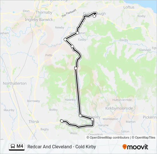 M4 Bus Line Map