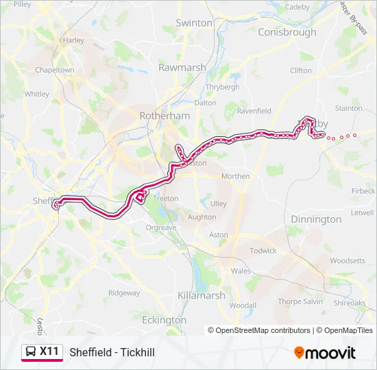 X11 Bus Line Map