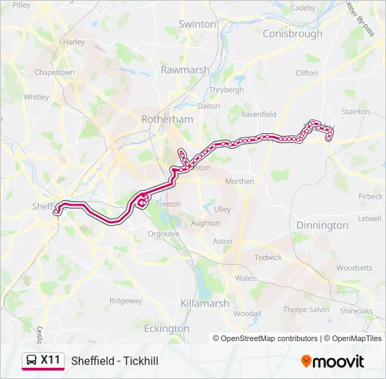 X11 Bus Line Map