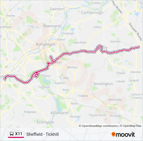 X11 Bus Line Map