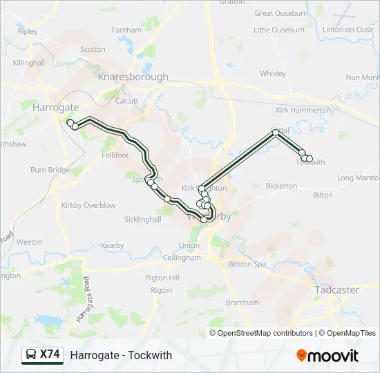X74 Bus Line Map