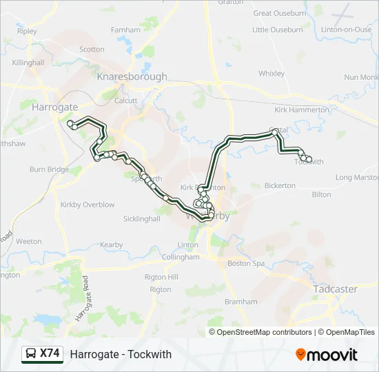 X74 Bus Line Map