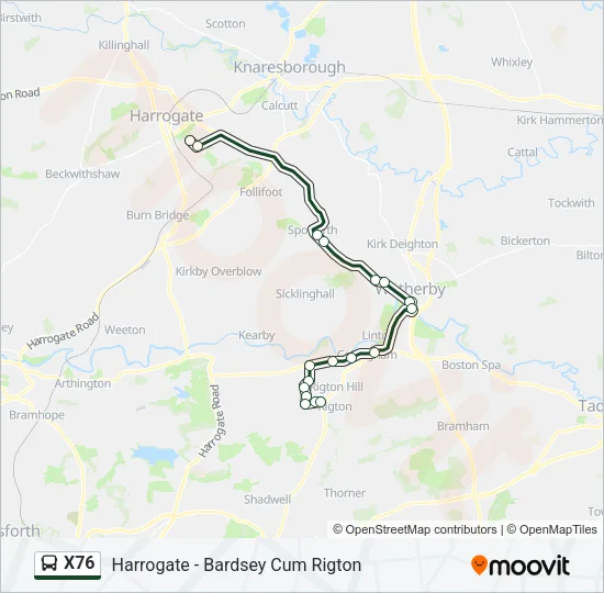 X76 Bus Line Map