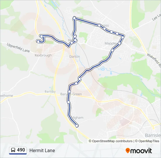490 Bus Line Map