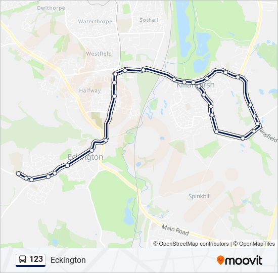 Bus 123 Route Map 123 Route: Schedules, Stops & Maps - Eckington (Updated)