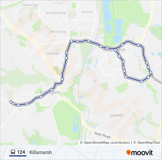 Bus 124 Route Map 124 Route: Schedules, Stops & Maps - Killamarsh (Updated)