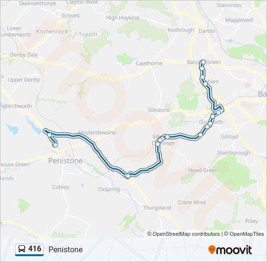 416 bus Line Map