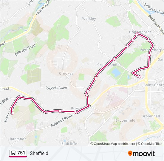 751 bus Line Map