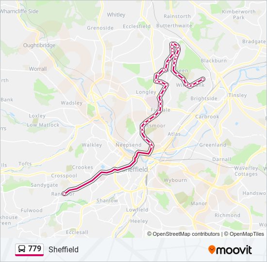 779 bus Line Map