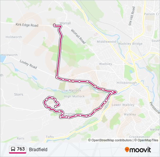 763 bus Line Map