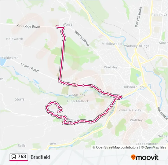 763 Bus Line Map