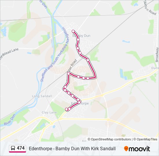 474 bus Line Map