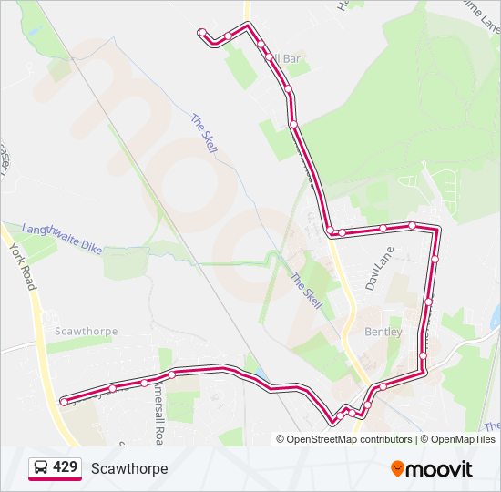 429 bus Line Map