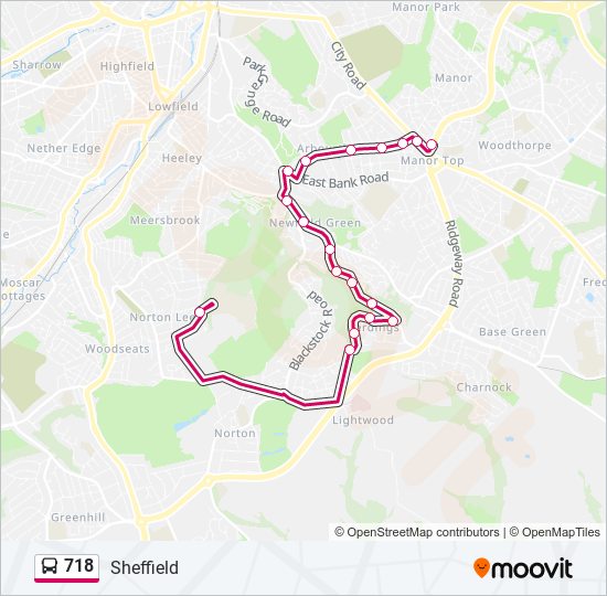 718 bus Line Map