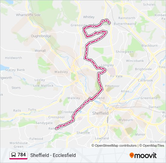 784 Bus Line Map