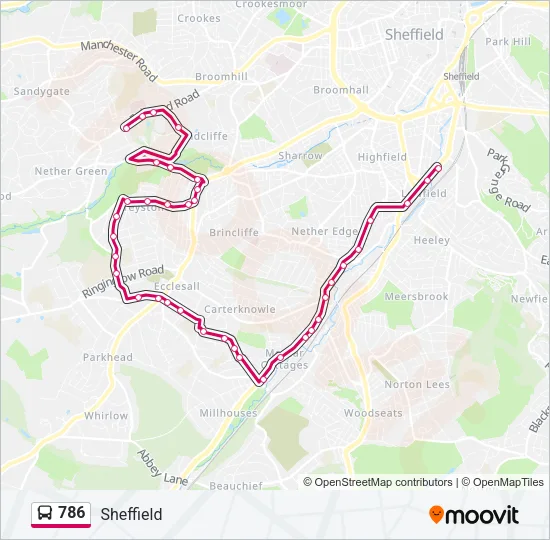 786 Bus Line Map