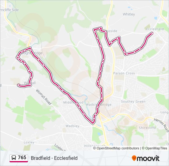 765 Bus Line Map