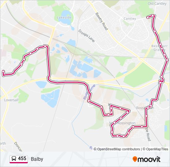 455 bus Line Map