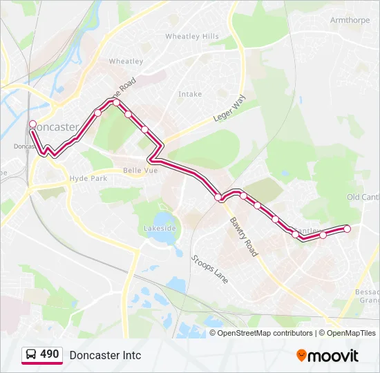 490 Bus Line Map