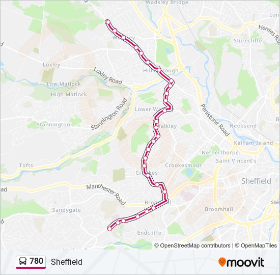 780 bus Line Map