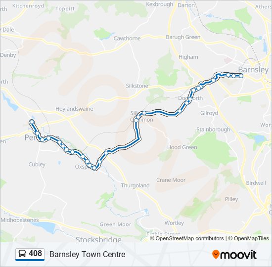 408 Route Schedules, Stops & Maps Barnsley Town Centre (Updated)