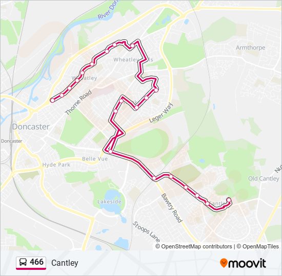466 bus Line Map