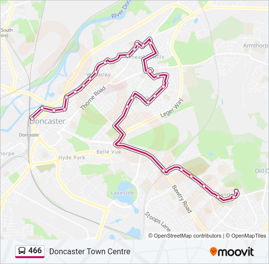 466 bus Line Map