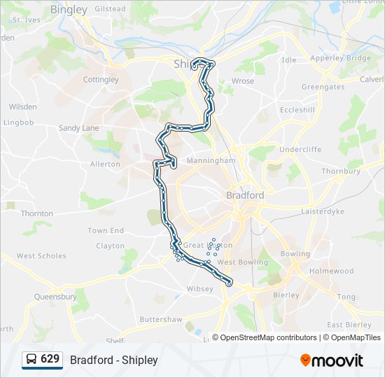 629 Route Schedules, Stops & Maps Shipley (Updated)