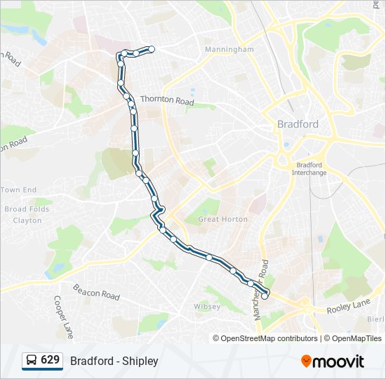 629 bus Line Map