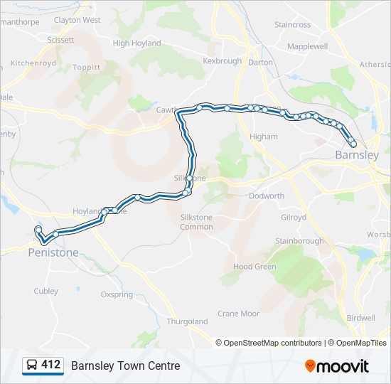 412 Route: Schedules, Stops & Maps - Barnsley Town Centre (Updated)