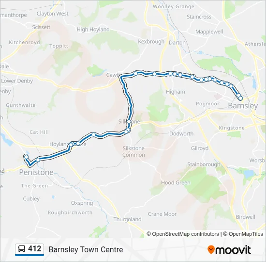 412 Route: Schedules, Stops & Maps - Barnsley Town Centre (Updated)
