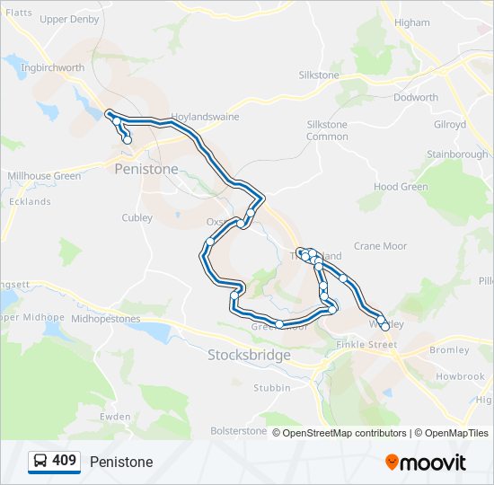 409 bus Line Map