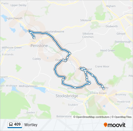 409 Bus Line Map