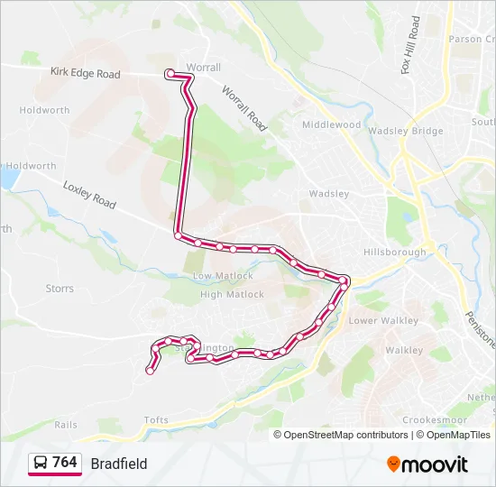 764 Bus Line Map