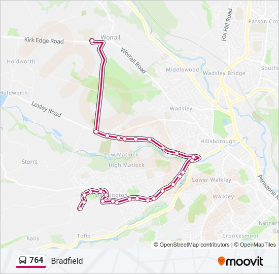 764 Bus Line Map