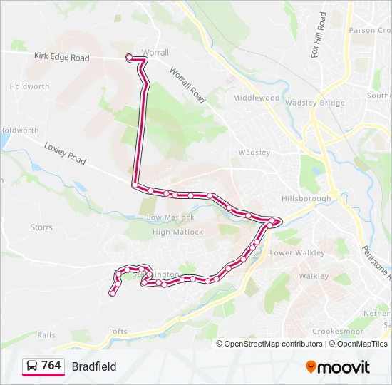 764 Bus Line Map