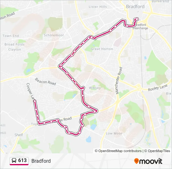 613 Route: Schedules, Stops & Maps - Buttershaw (Updated)