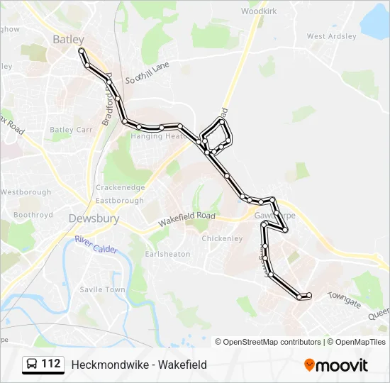 112 Route: Schedules, Stops & Maps - Ossett Bus Station (Updated)