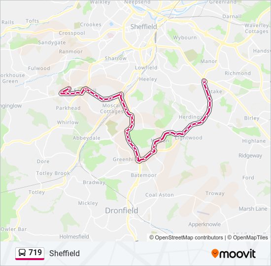 719 bus Line Map